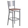 Flash Furniture HERCULES Series Traditional Metal Slat Back Restaurant Barstool, Silver/Cherry, 2-Pieces/Pack (2XUDG60402BCYW)~#|#~sp152800265_sc7