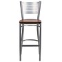 Flash Furniture HERCULES Series Traditional Metal Slat Back Restaurant Barstool, Silver/Cherry, 2-Pieces/Pack (2XUDG60402BCYW)~#|#~sp152800268_sc7