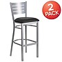 Flash Furniture HERCULES Series Traditional Metal Slat Back Restaurant Barstool, Silver/Black, 2-Pieces/Pack (2XUDG60402BBKV)~#|#~sp152800277_sc7