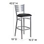Flash Furniture HERCULES Series Traditional Metal Slat Back Restaurant Barstool, Silver/Black, 2-Pieces/Pack (2XUDG60402BBKV)~#|#~sp152800280_sc7