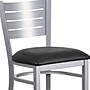 Flash Furniture HERCULES Series Traditional Metal Slat Back Restaurant Barstool, Silver/Black, 2-Pieces/Pack (2XUDG60402BBKV)~#|#~sp152800282_sc7