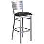 Flash Furniture HERCULES Series Traditional Metal Slat Back Restaurant Barstool, Silver/Black, 2-Pieces/Pack (2XUDG60402BBKV)~#|#~sp152800283_sc7