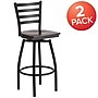 Flash Furniture HERCULES Series Traditional Metal Ladder Back Barstool, Black/Walnut Wood Seat, 2-Pieces/Pack (2XU6F8BLDSWVWAW)~#|#~sp152800352_sc7