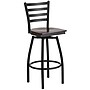Flash Furniture HERCULES Series Traditional Metal Ladder Back Barstool, Black/Walnut Wood Seat, 2-Pieces/Pack (2XU6F8BLDSWVWAW)~#|#~sp152800358_sc7