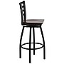 Flash Furniture HERCULES Series Traditional Metal Ladder Back Barstool, Black/Walnut Wood Seat, 2-Pieces/Pack (2XU6F8BLDSWVWAW)~#|#~sp152800360_sc7