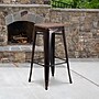 Flash Furniture Lily Industrial Metal Barstool without Back, Black-Antique Gold (CH3132030BQW)~#|#~sp152800415_sc7