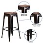 Flash Furniture Lily Industrial Metal Barstool without Back, Black-Antique Gold (CH3132030BQW)~#|#~sp152800421_sc7