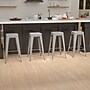 Flash Furniture Cierra Industrial Metal Indoor Bar Stool without Back, Silver, 4-Pieces/Pack (4ET3132030SVR)~#|#~sp152800487_sc7