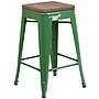 Flash Furniture Lily Industrial Metal Counter Height Stool without Back, Green (CH3132024GNW)~#|#~sp152800491_sc7