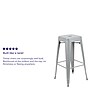 Flash Furniture Cierra Industrial Metal Indoor Bar Stool without Back, Silver, 4-Pieces/Pack (4ET3132030SVR)~#|#~sp152800496_sc7