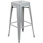 Flash Furniture Cierra Industrial Metal Indoor Bar Stool without Back, Silver, 4-Pieces/Pack (4ET3132030SVR)~#|#~sp152800508_sc7