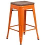Flash Furniture Lily Industrial Metal Counter Height Stool without Back, Orange (CH3132024ORW)~#|#~sp152800529_sc7