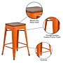 Flash Furniture Lily Industrial Metal Counter Height Stool without Back, Orange (CH3132024ORW)~#|#~sp152800547_sc7