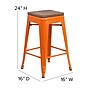 Flash Furniture Lily Industrial Metal Counter Height Stool without Back, Orange (CH3132024ORW)~#|#~sp152800550_sc7