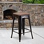 Flash Furniture Lily Industrial Metal Counter Height Stool without Back, Black-Antique Gold (CH3132024BQW)~#|#~sp152800616_sc7