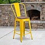 Flash Furniture Lily Contemporary Metal Vertical Back Counter Height Stool, Yellow (CH3132024GBYLW)~#|#~sp152800809_sc7