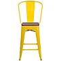 Flash Furniture Lily Contemporary Metal Vertical Back Counter Height Stool, Yellow (CH3132024GBYLW)~#|#~sp152800826_sc7