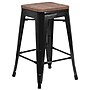 Flash Furniture Lily Industrial Metal Counter Height Stool without Back, Black (CH3132024BKW)~#|#~sp152800831_sc7