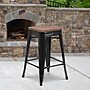 Flash Furniture Lily Industrial Metal Counter Height Stool without Back, Black (CH3132024BKW)~#|#~sp152800847_sc7