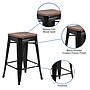 Flash Furniture Lily Industrial Metal Counter Height Stool without Back, Black (CH3132024BKW)~#|#~sp152800856_sc7