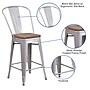 Flash Furniture Lily Contemporary Metal Vertical Back Counter Height Stool, Silver (CH3132024GBSILW)~#|#~sp152800906_sc7