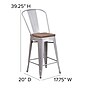 Flash Furniture Lily Contemporary Metal Vertical Back Counter Height Stool, Silver (CH3132024GBSILW)~#|#~sp152800910_sc7