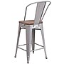 Flash Furniture Lily Contemporary Metal Vertical Back Counter Height Stool, Silver (CH3132024GBSILW)~#|#~sp152800914_sc7