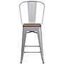 Flash Furniture Lily Contemporary Metal Vertical Back Counter Height Stool, Silver (CH3132024GBSILW)~#|#~sp152800926_sc7