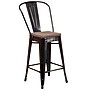 Flash Furniture Lily Contemporary Metal Vertical Back Counter Height Stool, Black-Antique Gold (CH3132024GBBQW)~#|#~sp152800930_sc7