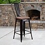 Flash Furniture Lily Contemporary Metal Vertical Back Counter Height Stool, Black-Antique Gold (CH3132024GBBQW)~#|#~sp152800943_sc7
