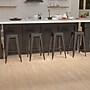 Flash Furniture Cierra Industrial Metal Indoor Bar Stool without Back, Black, 4-Pieces/Pack (4ET3132030BKR)~#|#~sp152801090_sc7