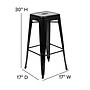 Flash Furniture Cierra Industrial Metal Indoor Bar Stool without Back, Black, 4-Pieces/Pack (4ET3132030BKR)~#|#~sp152801105_sc7