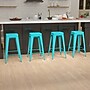 Flash Furniture Cierra Industrial Metal Indoor Bar Stool without Back, Teal, 4-Pieces/Pack (4ET3132030TLR)~#|#~sp152801277_sc7