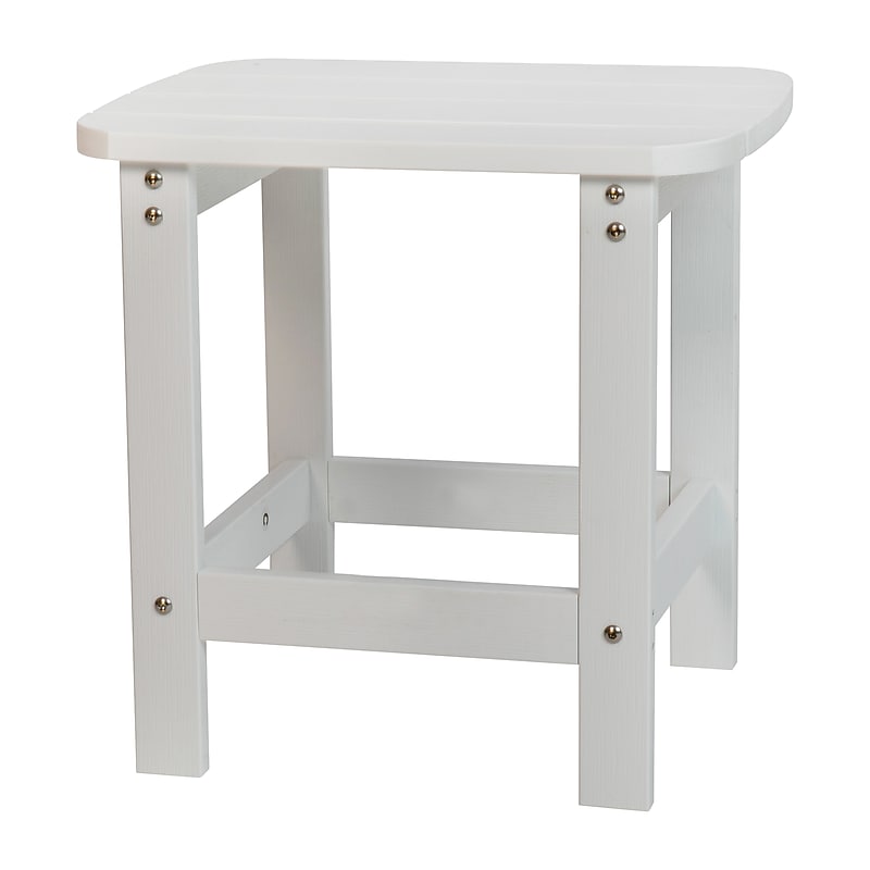 Flash Furniture Charlestown All-Weather Poly Resin Adirondack Side Table, White (JJT14001WH) image 1