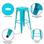 Flash Furniture Cierra Industrial Metal Indoor Bar Stool without Back, Teal, 4-Pieces/Pack (4ET3132030TLR)~#|#~sp152801291_sc7