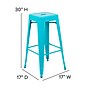 Flash Furniture Cierra Industrial Metal Indoor Bar Stool without Back, Teal, 4-Pieces/Pack (4ET3132030TLR)~#|#~sp152801296_sc7