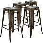 Flash Furniture Cierra Industrial Metal Indoor Bar Stool without Back, Gun Metal Gray, 4-Pieces/Pack (4ET3132030GNR)~#|#~sp152801352_sc7