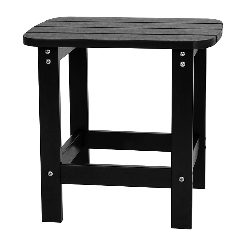 Flash Furniture Charlestown All-Weather Poly Resin Adirondack Side Table, Black (JJT14001BLK) image 1