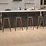 Flash Furniture Cierra Industrial Metal Indoor Bar Stool without Back, Gun Metal Gray, 4-Pieces/Pack (4ET3132030GNR)~#|#~sp152801370_sc7