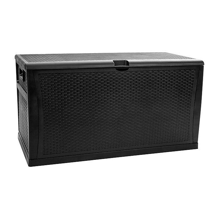 Flash Furniture Nobu Outdoor Waterproof Plastic Deck Box, Black