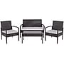 Flash Furniture Aransas Series Patio Set with Cushions, Gray/Black, 4/Set (JJS312)~#|#~sp152801682_sc7