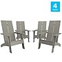 Flash Furniture Sawyer All-Weather Poly Resin Wood Adirondack Chairs, Gray, 4/Pack (4JJC14509GY)~#|#~sp152801693_sc7