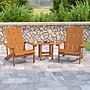 Flash Furniture Charlestown All-Weather Poly Resin Wood Adirondack Chairs with Side Table, Teak, 3/Set (JJC145012T141TK)~#|#~sp152801700_sc7