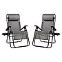 Flash Furniture Celestial Folding Reclining Lounge Chair with Pillow and Cup Holder Tray, Gray, 2/Pack (2GM103122SSGR)~#|#~sp152801734_sc7
