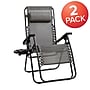 Flash Furniture Celestial Folding Reclining Lounge Chair with Pillow and Cup Holder Tray, Gray, 2/Pack (2GM103122SSGR)~#|#~sp152801756_sc7