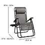 Flash Furniture Celestial Folding Reclining Lounge Chair with Pillow and Cup Holder Tray, Gray, 2/Pack (2GM103122SSGR)~#|#~sp152801762_sc7