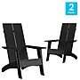 Flash Furniture Sawyer All-Weather Poly Resin Wood Adirondack Chairs, Black, 2/Pack (2JJC14509BK)~#|#~sp152801777_sc7