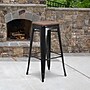 Flash Furniture Lily Industrial Metal Barstool without Back, Black, 4-Pieces/Pack (4CH3132030BKW)~#|#~sp152801977_sc7