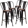 Flash Furniture Lily Contemporary Metal Vertical Back Barstool, Black-Antique Gold, 4-Pieces/Pack (4CH3132030GBBQW)~#|#~sp152801993_sc7