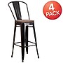 Flash Furniture Lily Contemporary Metal Vertical Back Barstool, Black-Antique Gold, 4-Pieces/Pack (4CH3132030GBBQW)~#|#~sp152802007_sc7